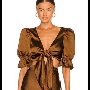 NWT LPA Revolve Candy Top in Chocolate Brown XS